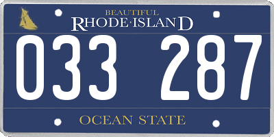 RI license plate 033287