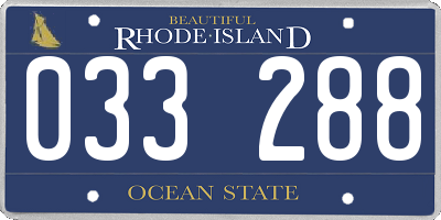 RI license plate 033288
