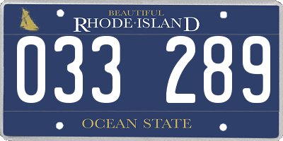 RI license plate 033289