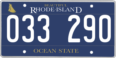 RI license plate 033290