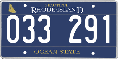 RI license plate 033291