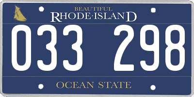RI license plate 033298