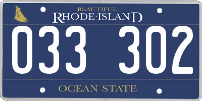 RI license plate 033302