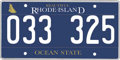 RI license plate 033325