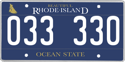 RI license plate 033330