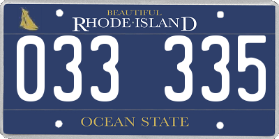 RI license plate 033335