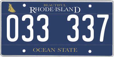 RI license plate 033337
