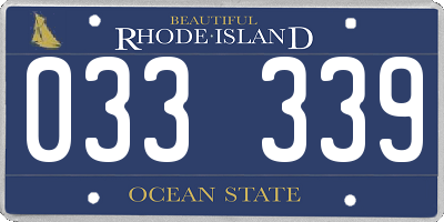 RI license plate 033339
