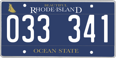 RI license plate 033341