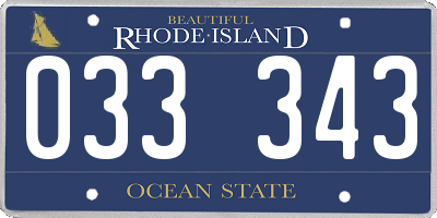RI license plate 033343