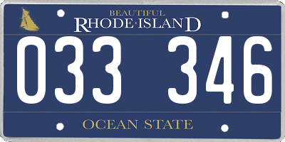 RI license plate 033346
