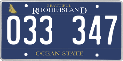 RI license plate 033347