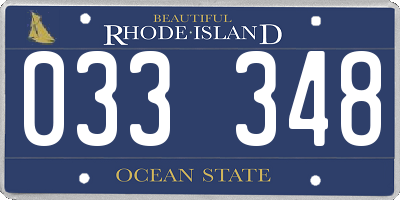 RI license plate 033348
