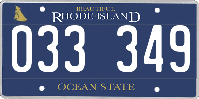 RI license plate 033349
