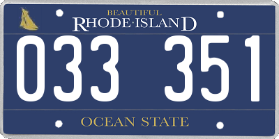 RI license plate 033351