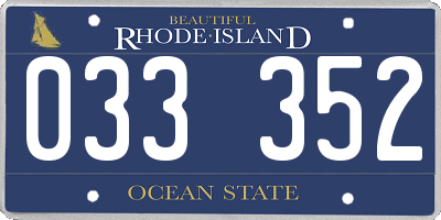 RI license plate 033352