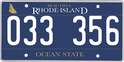 RI license plate 033356