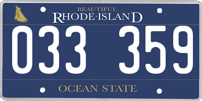 RI license plate 033359