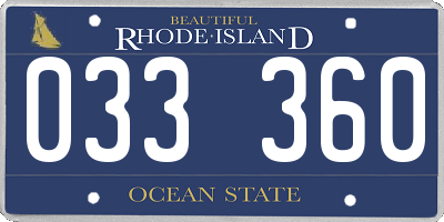 RI license plate 033360