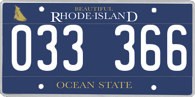 RI license plate 033366