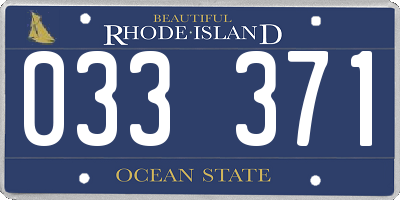 RI license plate 033371