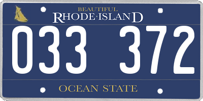 RI license plate 033372