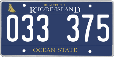 RI license plate 033375