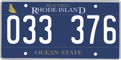 RI license plate 033376