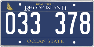 RI license plate 033378