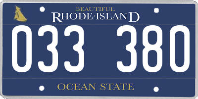 RI license plate 033380