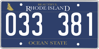RI license plate 033381