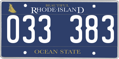 RI license plate 033383