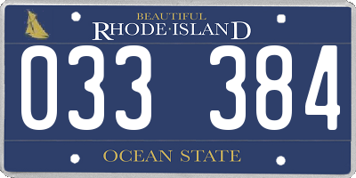 RI license plate 033384