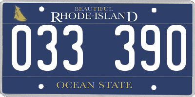 RI license plate 033390