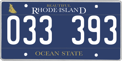 RI license plate 033393