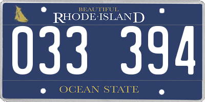 RI license plate 033394