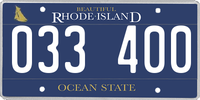 RI license plate 033400
