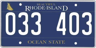RI license plate 033403