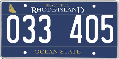 RI license plate 033405