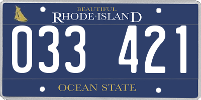 RI license plate 033421