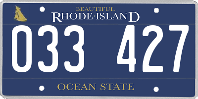RI license plate 033427