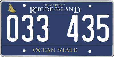 RI license plate 033435
