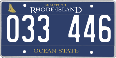 RI license plate 033446