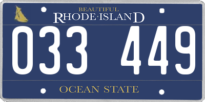 RI license plate 033449