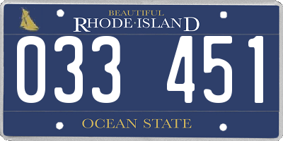 RI license plate 033451