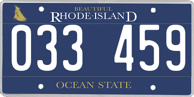 RI license plate 033459