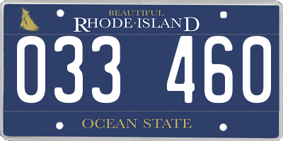 RI license plate 033460