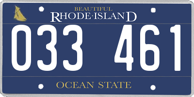 RI license plate 033461