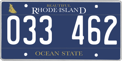 RI license plate 033462