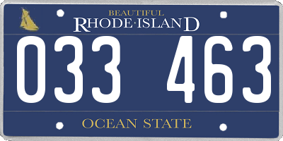 RI license plate 033463